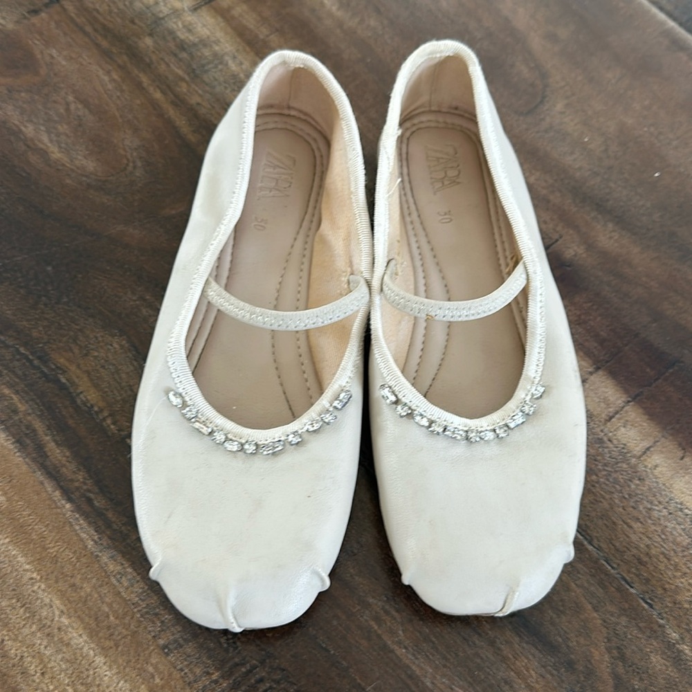 Girls Zara Rhinestone Detail Flats
